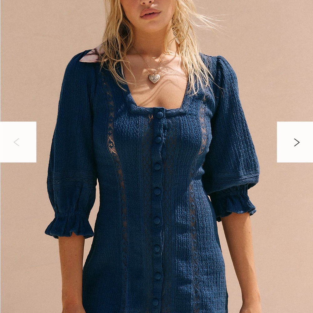 Elegant Blue Women's Free People Dress - Picture 2 of 4